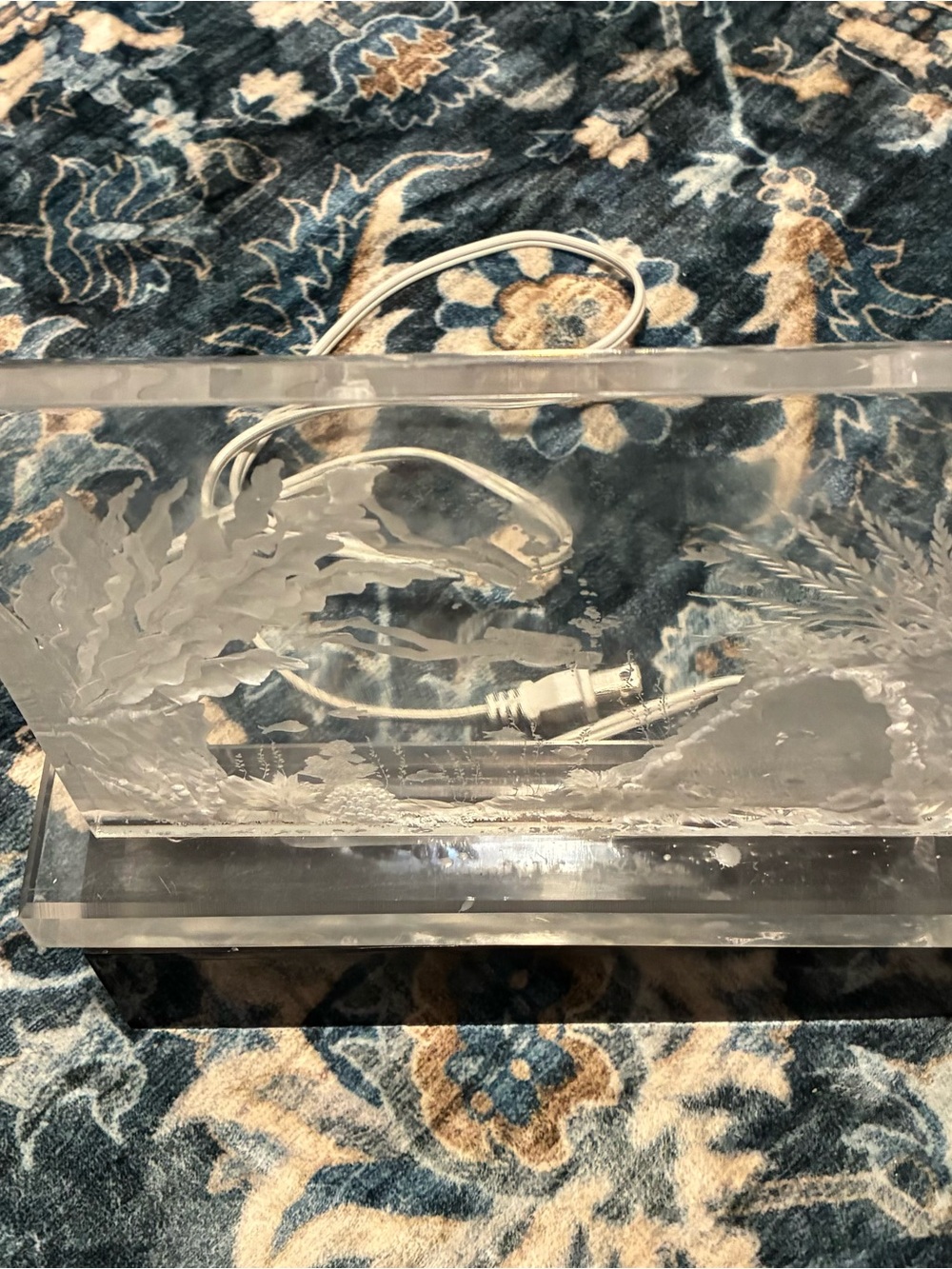 Crystal Clear Acrylic Ocean Scene Sculpture glass lights up-Clear - Picture 4 of 6